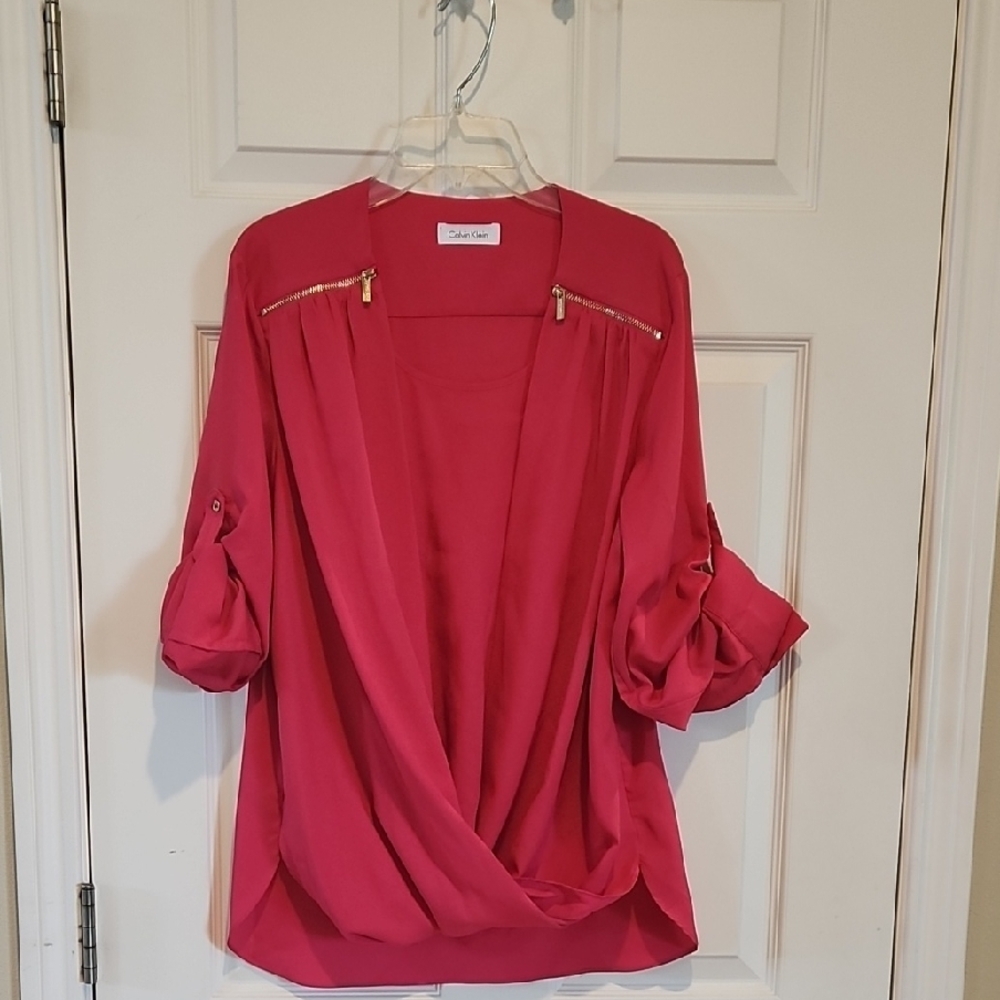 Calvin Klein Women's Pink Drape Top